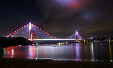 Fototapeta na wymiar Yavuz Sultan Selim bridge is the tallest suspension bridge in th