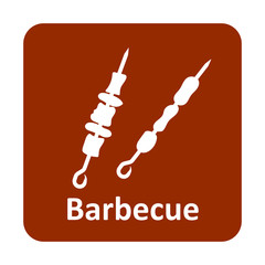 Barbecue kebab on sticks vector icon for web and mobile