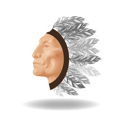 The face of the American Indian vector