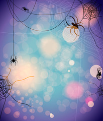 Mysterious background with spiders