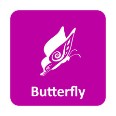 Butterfly vector icon for web and mobile