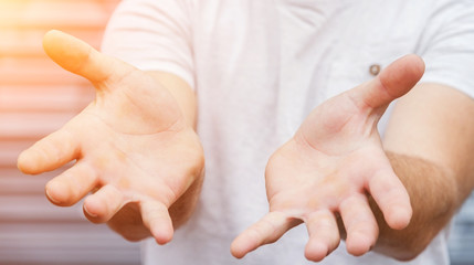 Empty businessman hand