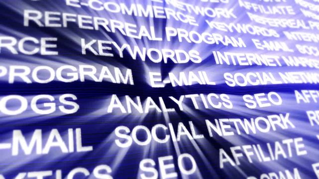 Internet Keywords on Carpet Background, Loop, 4k
