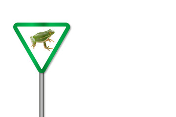 Obraz premium Frosch-Warnschild