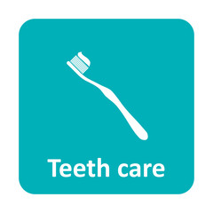Fototapeta premium Toothbrush teeth care vector icon for web and mobile