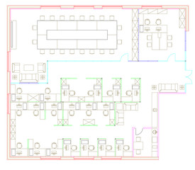 Standard office furniture symbols set