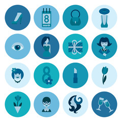 Womans Day Icon Set