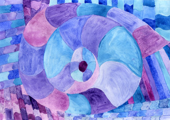 Watercolor Nautilus Picasso in blue. Sea theme watercolor. Sea Picasso. - obrazy, fototapety, plakaty