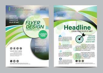 Green nature Brochure Layout design template. Annual Report Flyer Leaflet cover Presentation Modern background. illustration vector in A4 size