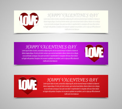 Set of banners Valentines Day. Eps 10.