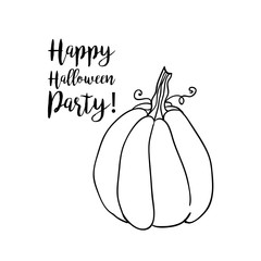 Coloring book page design with witch accessory for Happy Halloween Party, pumpkin.