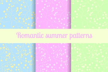 Brach pattern seamless romantic set