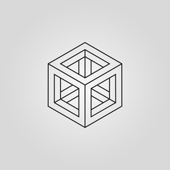 geometry minimal logo concept, cube vector icon template