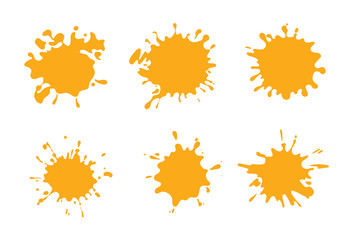 Vector illustration set of Yellow juice or honey labels.