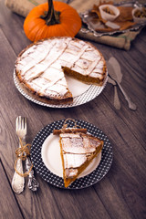 Homemade Delicious Pumpkin Pie made for Thanksgiving