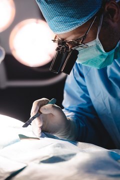 Surgeon performing operation in operation room