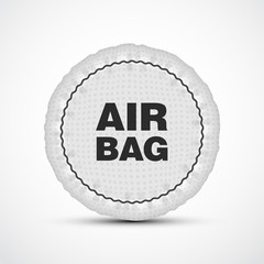 Airbag vector illustration. Isolated car safety cushion.