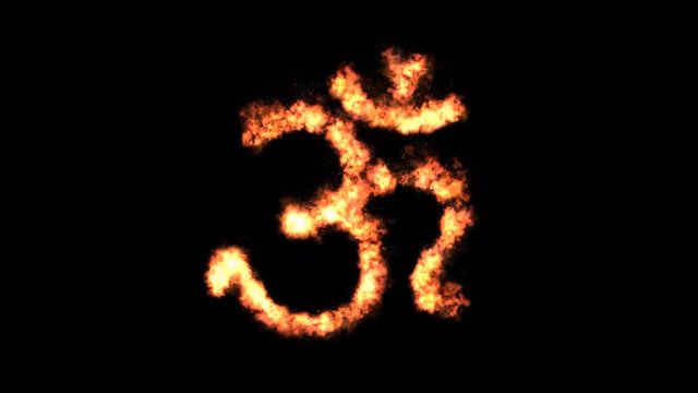 Om Symbol on fire