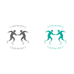 Two athletes with disabilities. Logo for sport