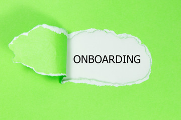 Onboarding written under torn paper