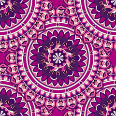 Ornate floral seamless texture, endless pattern with vintage mandala elements.