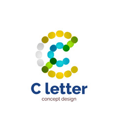 Vector modern minimalistic dotted letter concept logo