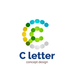 Vector modern minimalistic dotted letter concept logo