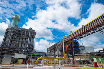 Fototapeta premium Combine cycle power plant against blue sky