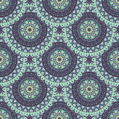 Ornate floral seamless texture, endless pattern with vintage mandala elements.