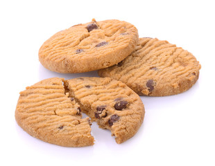 Chocolate Chip Cookie isolated on White