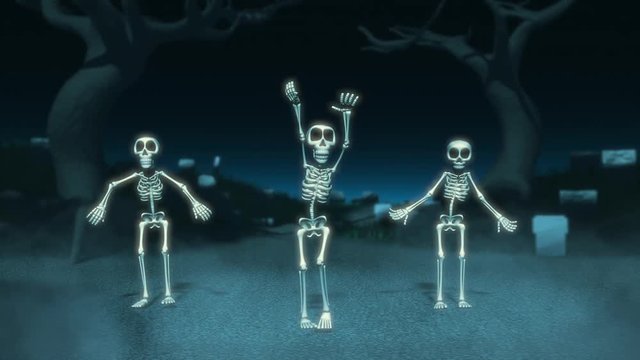 Funny Cartoon Skeleton Dance
