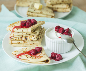 Stack of homemade pancakes