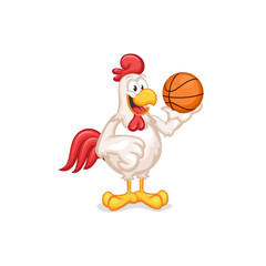 Happy Chicken with a Ball