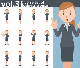 Diverse set of business woman on white background vol.3