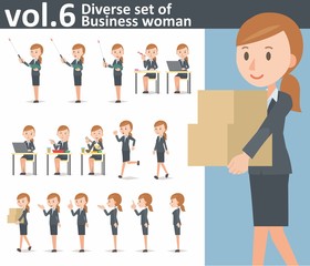 Diverse set of business woman on white background vol.6