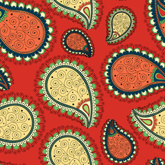 pattern based on traditional Asian elements Paisley