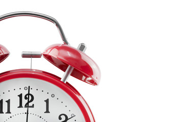 alarm clock on white background.