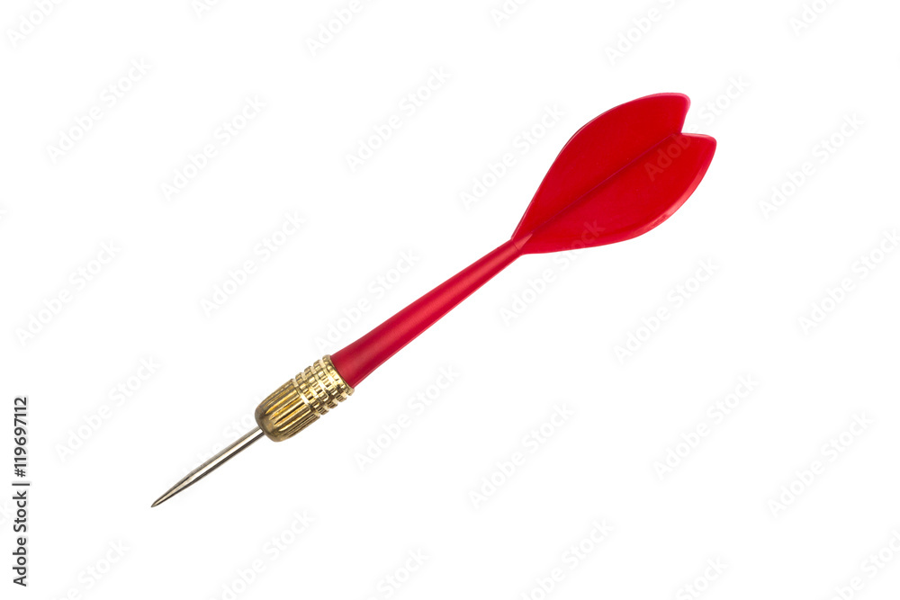 Wall mural red dart arrow on white background.