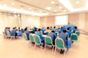 Blur background of seminar room