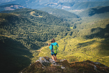Fototapeta premium Woman on the Highest Peak