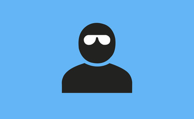 Vector man in sunglasses icon on flat background