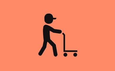 Man working symbol on flat background