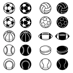Abwaschbare Fototapete Ballsport Sportbälle und Ausrüstung Vektorgrafiken