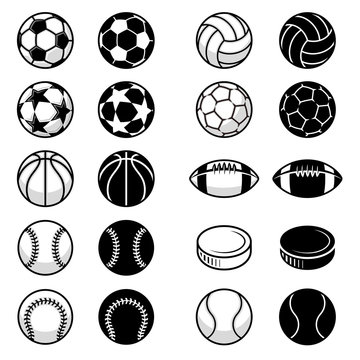 Vector Sport Balls and equipment Illustrations
