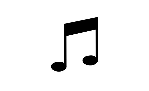 Vector music note symbol on white background