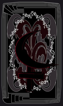 Tarot cards - back design.  Lilith, symbol
