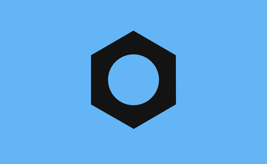 Vector nut symbol on flat background