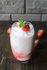 Strawberry milkshake or smoothies.