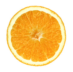 Isolated Fruit Orange Cut in Half on a white background