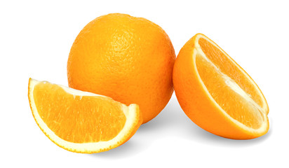 Isolated Oranges on a White Background